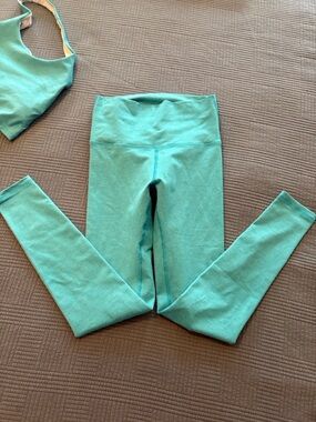 Fleo Super High Legging- Higher Waisted in Heather Aqua Scuba